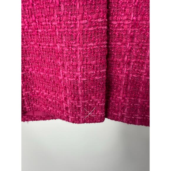NWOT Ann Taylor Fuchsia Pink Tweed Blazer Jacket Size 12 Textured Workwear - Picture 7 of 14